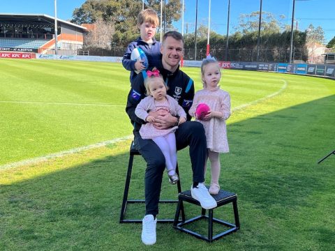 Robbie Gray with his kids
